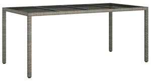 VidaXL Vrtni stol sivi 190x90x75 cm od kaljenog stakla i poliratana