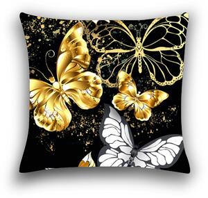 Dekorativna navlaka za jastuk GOLD BUTTERFLY 40x50 cm, crna