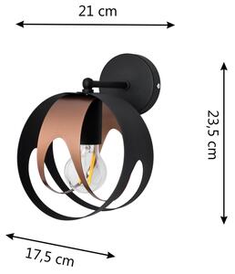 Zidna svjetiljka MOONLIGHT 1xE27/15W/230V crna/bakrena
