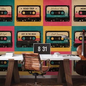Tapeta retro šarene audio kazete