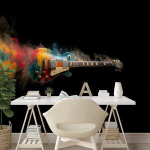 Tapeta šarena gitara na crnoj pozadini