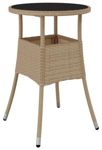 VidaXL Vrtni stol Ø 60 x 75 cm od kaljenog stakla i poliratana bež