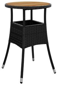 VidaXL Vrtni stol Ø 60 x 75 cm od bagremovog drva i poliratana crni