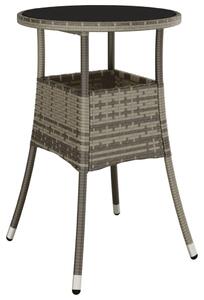 VidaXL Vrtni stol Ø 60 x 75 cm od kaljenog stakla i poliratana sivi