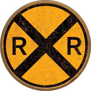Metalni znak Railroad Crossing, (30 x 30 cm)