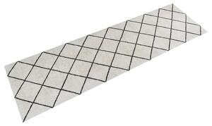 VidaXL Kuhinjski tepih perivi kvadratni uzorak 45 x 150 cm baršunasti