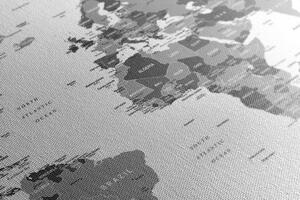 Slika zemljovid svijeta s crno-bijelim daškom