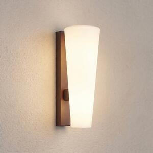Lucande Jovra vanjska zidna LED svjetiljka, Corten čelik, visina 32 cm, Smeđa / hrđa, Staklo