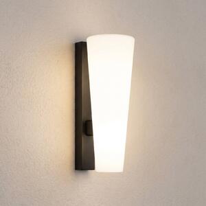 Lucande Jovra vanjska zidna LED svjetiljka, crna, visina 32 cm, Bijela, Staklo