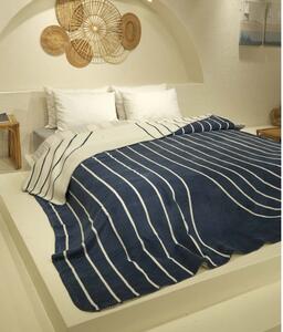 Bijelo-tamnoplavi prekrivač za bračni krevet 200x220 cm Twin - Oyo Concept