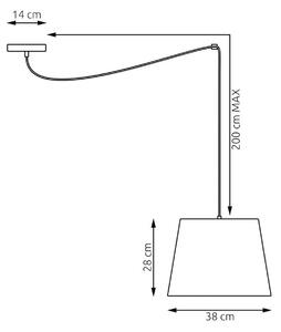 Visilica Ascot, bež, Ø 38 cm, tkanina, decentralizirana