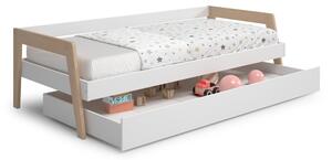 Bijeli/u prirodnoj boji dječji krevet od masivnog bora s dodatnim ležajem 90x200 cm Carrie – Marckeric