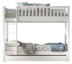 Bijeli dječji krevet od masivnog bora na kat s prostorom za pohranu 90x200 cm SCOTT – Vipack