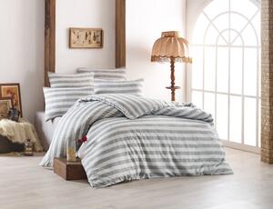 Bijelo-siva posteljina za bračni krevet 200x200 cm Hook - Mijolnir