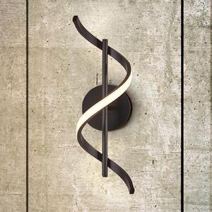 Schuller Valencia Boa LED zidna svjetiljka, mat crna, visina 50 cm, metal, Crno, Područje hodnika, Aluminij