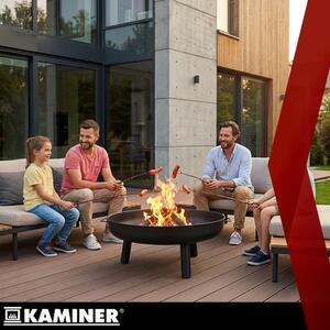 Vrtni kamin 80 cm - veliki vrtni kamin na drva s ručkama