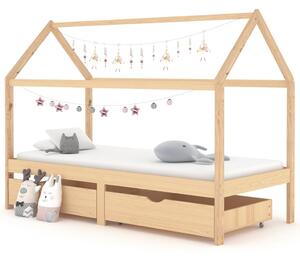 VidaXL Okvir za dječji krevet s ladicama 90 x 200 cm od borovine