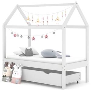 VidaXL Okvir za dječji krevet s ladicom bijeli 70 x 140 cm od borovine