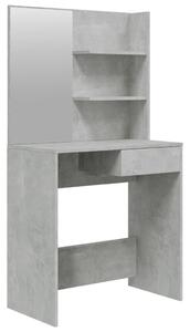 VidaXL Toaletni stolić s ogledalom siva boja betona 74,5 x 40 x 141 cm