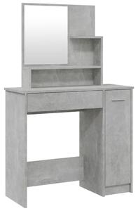 VidaXL Toaletni stolić s ogledalom siva boja betona 86,5x35x136 cm