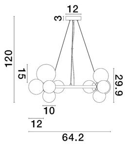ODILLIA VISILICA 11×G9/230V fi65 CRNO/SIVA NL9028855
