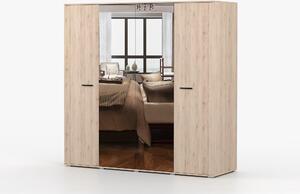 Zondo.hr Ormar za garderobu Bargo (san remo sand + crna + ogledalo). Akcija -15%. 1014288