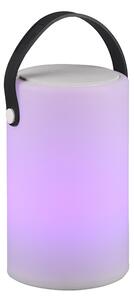 Vanjska stolna svjetiljka bijela punjiva s RGB i zvučnikom - Stephan