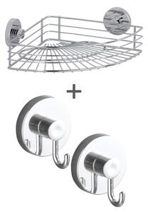 Samoljepljiv set pribora za kupaonicu u sjajno srebrnoj boji Bari – Wenko