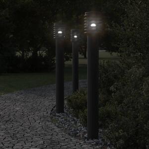 VidaXL Vanjska podna svjetiljka sa utičnicom crne 110 cm čelična