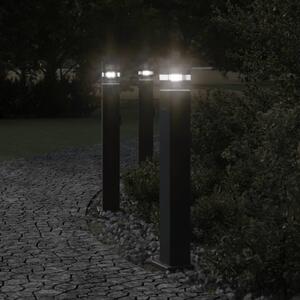VidaXL Vanjske podne svjetiljke s utičnicom 3kom crne 80cm aluminijske
