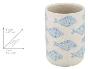 Bijeli/plavi keramički set pribora za kupaonicu Aquamarin – Wenko