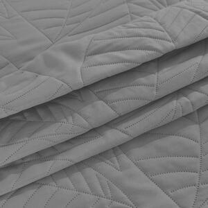 Sivi prekrivač za krevet sa uzorkom LEAVES Dimenzije: 220 x 240 cm