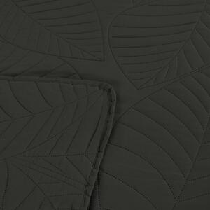 Tamno sivi prekrivač za krevet sa uzorkom LEAVES Dimenzije: 200 x 220 cm