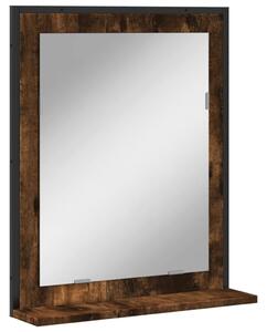 VidaXL Kupaonsko ogledalo s policom boja hrasta 50 x 12 x 60 cm drveno