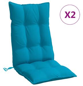 VidaXL Jastuci za stolicu s visokim naslonom 2 kom plavi od tkanine