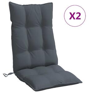 VidaXL Jastuci za stolicu s visokim naslonom 2 kom antracit tkanina