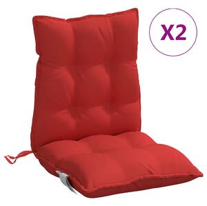 VidaXL Jastuci za stolice s niskim naslonom 2 kom crveni od tkanine