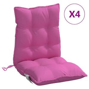 VidaXL Jastuci za stolice s niskim naslonom 4 kom ružičasti od tkanine