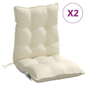 VidaXL Jastuci za stolice s niskim naslonom 2 kom krem boje od tkanine