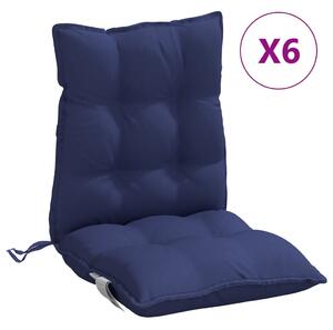 VidaXL Jastuci za stolice s niskim naslonom 6 kom tamnoplavi tkanina