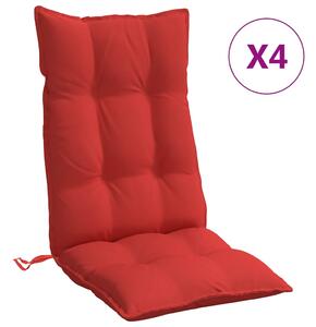 VidaXL Jastuci za stolicu s visokim naslonom 4 kom crveni od tkanine