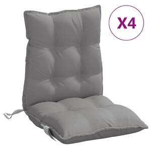 VidaXL Jastuci za stolice s niskim naslonom 4 kom sivi od tkanine