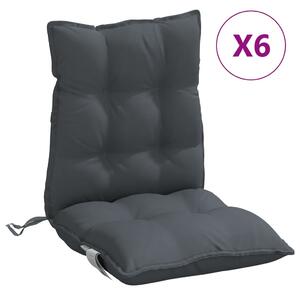 VidaXL Jastuci za stolice s niskim naslonom 6 kom antracit od tkanine