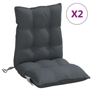 VidaXL Jastuci za stolice s niskim naslonom 2 kom antracit od tkanine
