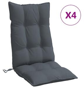 VidaXL Jastuci za stolicu s visokim naslonom 4 kom antracit tkanina