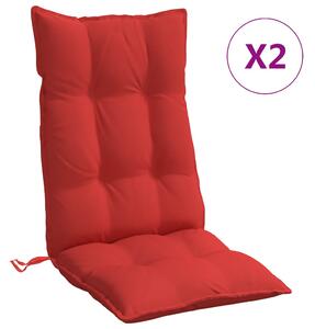 VidaXL Jastuci za stolicu s visokim naslonom 2 kom crveni od tkanine