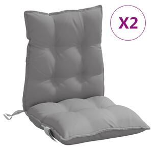 VidaXL Jastuci za stolice s niskim naslonom 2 kom sivi od tkanine