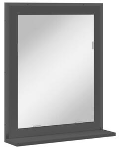 VidaXL Kupaonsko ogledalo s policom crno 50x12x60 cm konstruirano drvo
