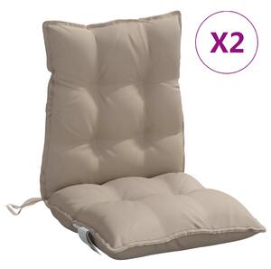 VidaXL Jastuci za stolice s niskim naslonom 2 kom smeđesivi od tkanine