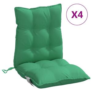 VidaXL Jastuci za stolice s niskim naslonom 4 kom zeleni od tkanine